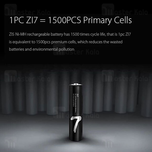 پک 4 عددی باتری نیم قلمی قابل شارژ شیائومی Xiaomi ZMI ZI7 AAA Rechargeable Battery